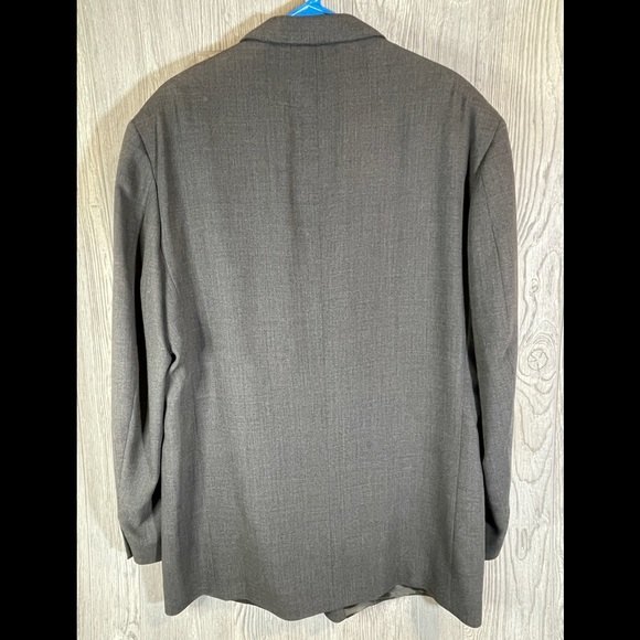 Oscar De La Renta Athletic Fit Grey Dress Wool Sport Coat Size 46L - Picture 2 of 6